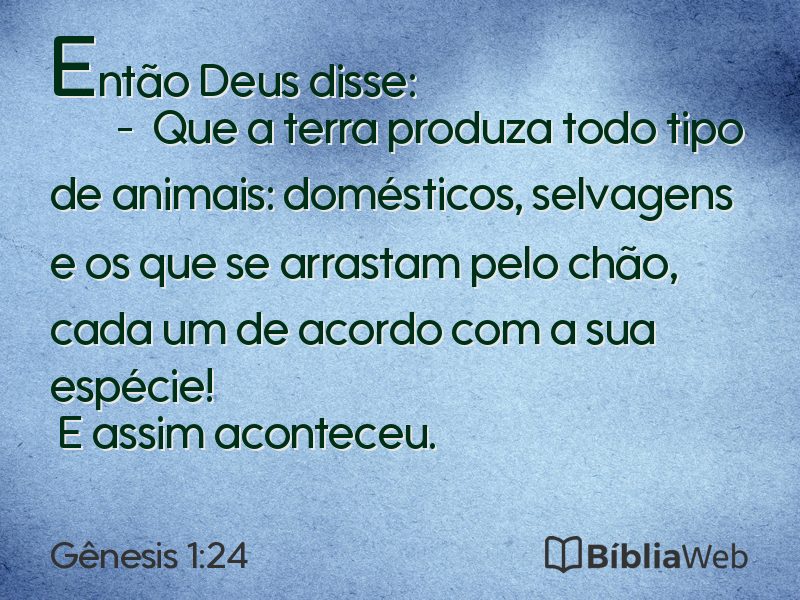 Gênesis 1:24 em imagem para compartilhar