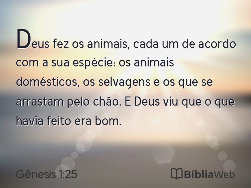 Gênesis 1:25 em imagem para compartilhar
