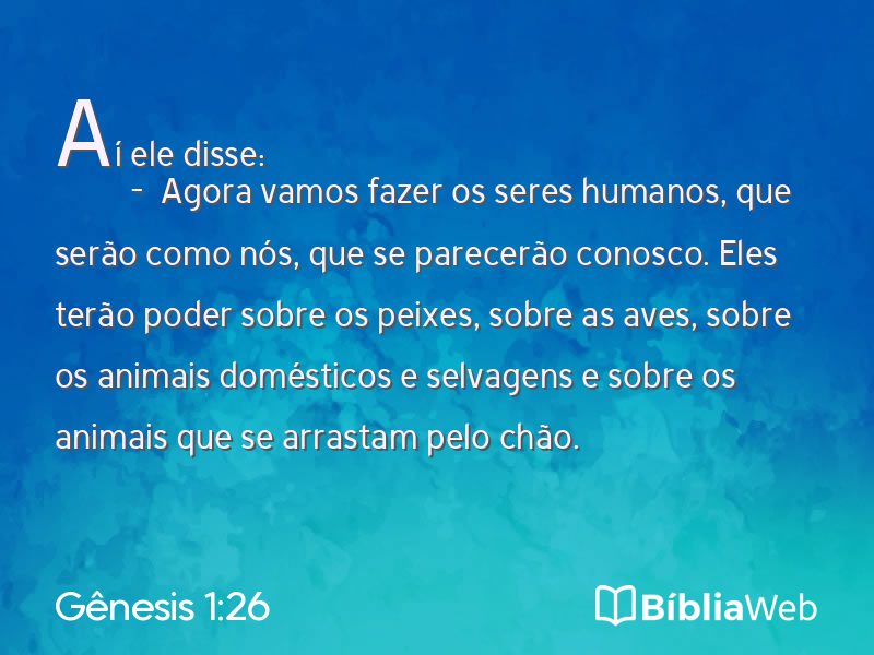 Gênesis 1:26 em imagem para compartilhar