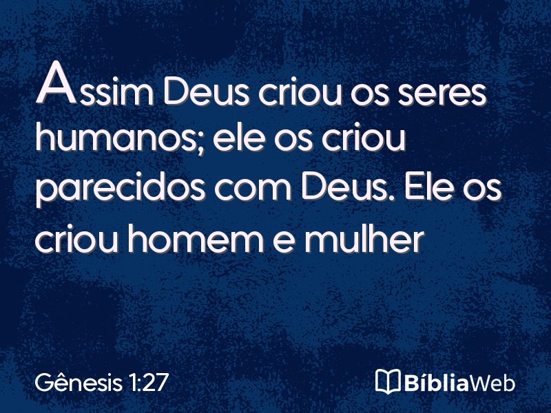 Gênesis 1:27 em imagem para compartilhar