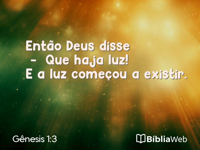Gênesis 1:3 em imagem para compartilhar
