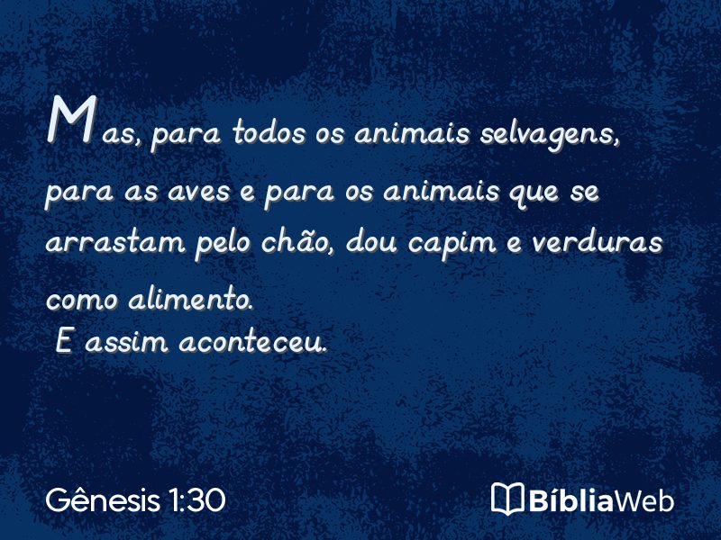 Gênesis 1:30 em imagem para compartilhar