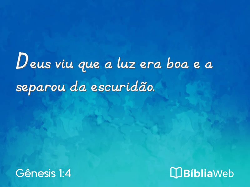 Gênesis 1:4 em imagem para compartilhar