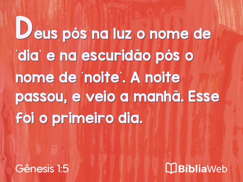 Gênesis 1:5 em imagem para compartilhar