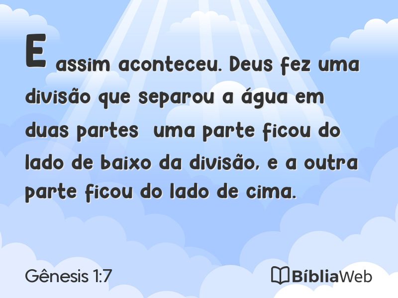 Gênesis 1:7 em imagem para compartilhar