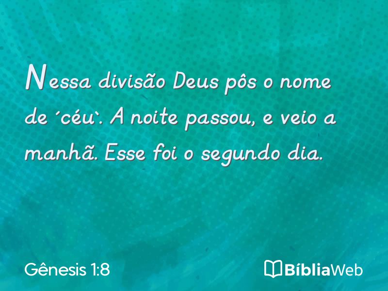 Gênesis 1:8 em imagem para compartilhar