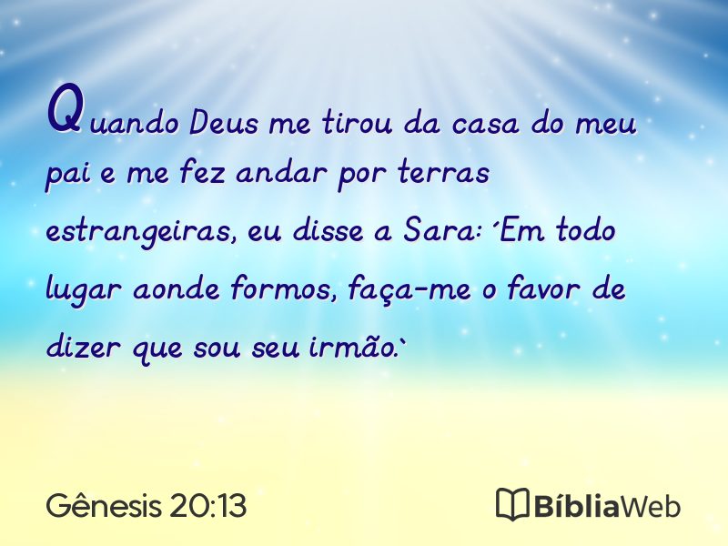 Gênesis 20:13 em imagem para compartilhar