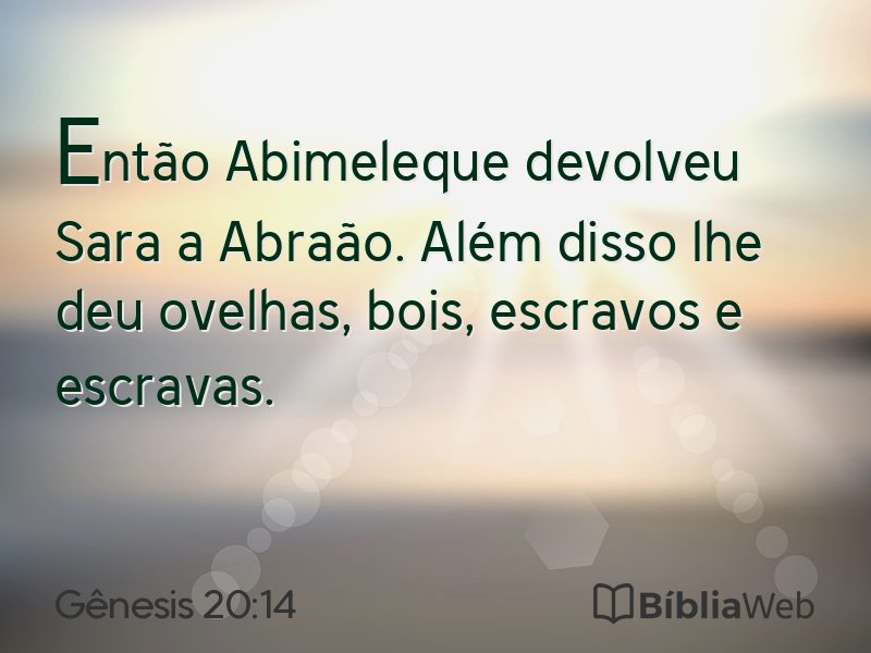 Gênesis 20:14 em imagem para compartilhar