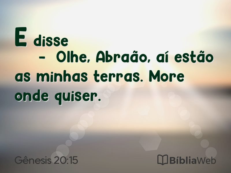Gênesis 20:15 em imagem para compartilhar