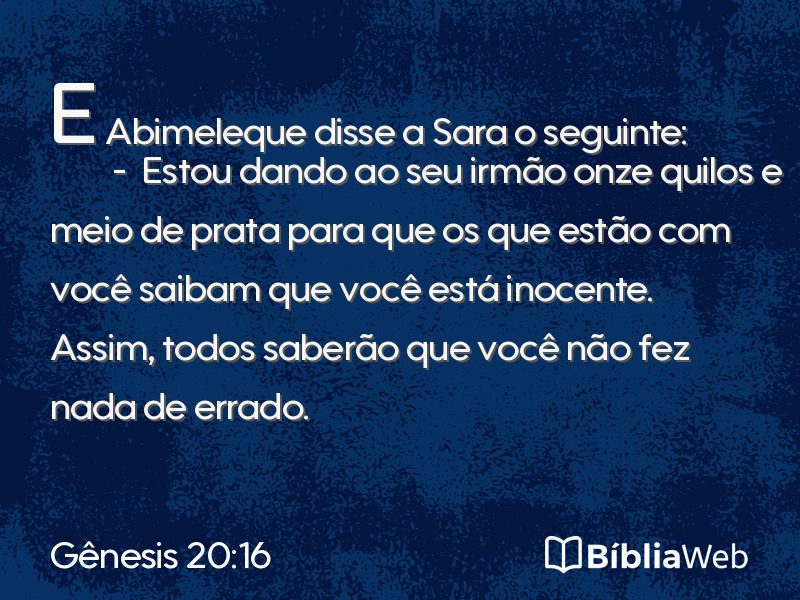 Gênesis 20:16 em imagem para compartilhar