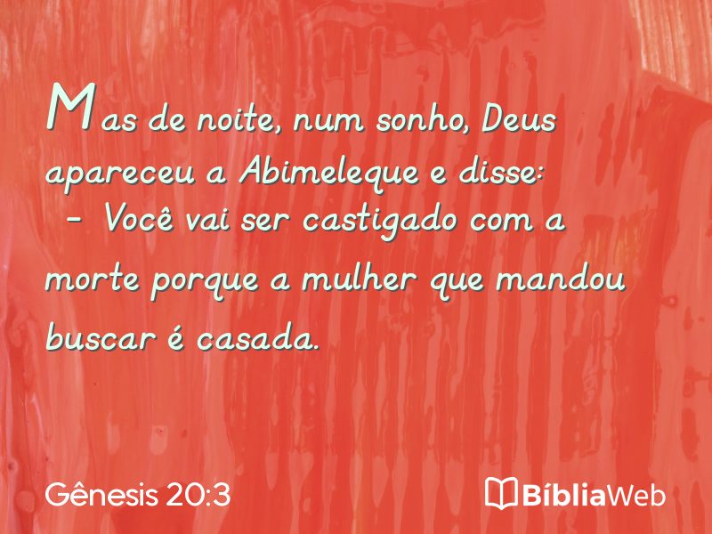 Gênesis 20:3 em imagem para compartilhar