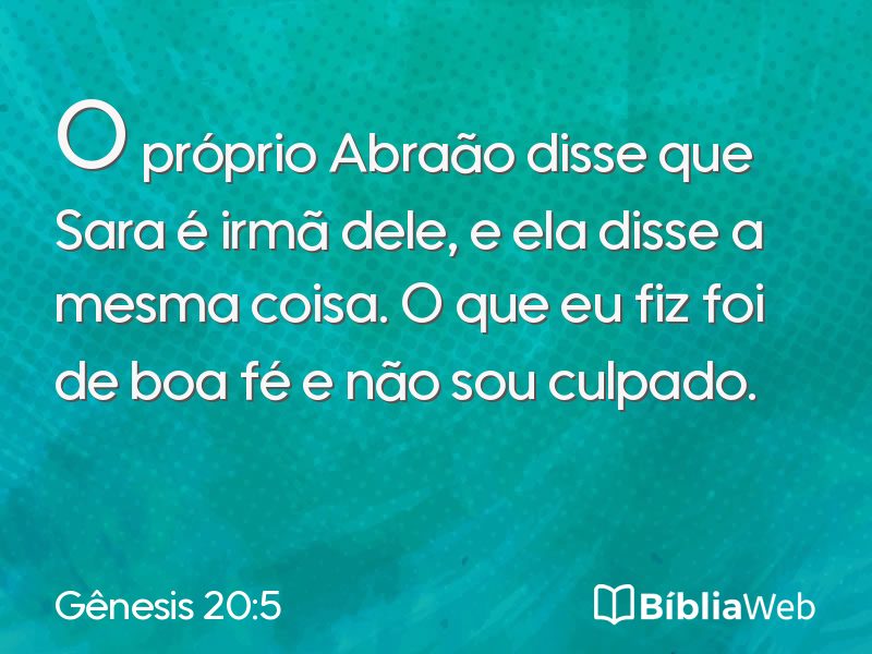 Gênesis 20:5 em imagem para compartilhar