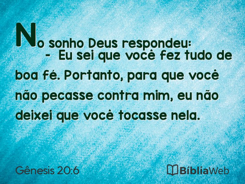 Gênesis 20:6 em imagem para compartilhar