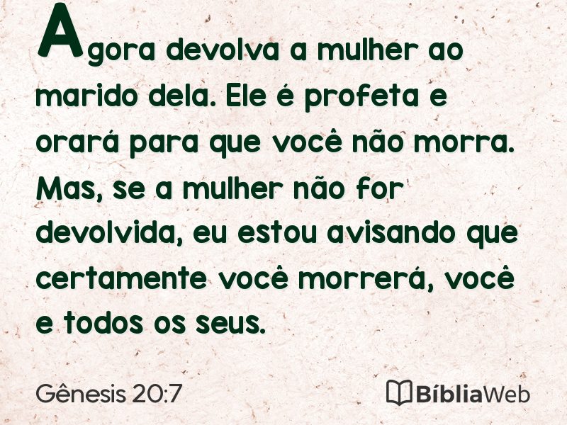 Gênesis 20:7 em imagem para compartilhar