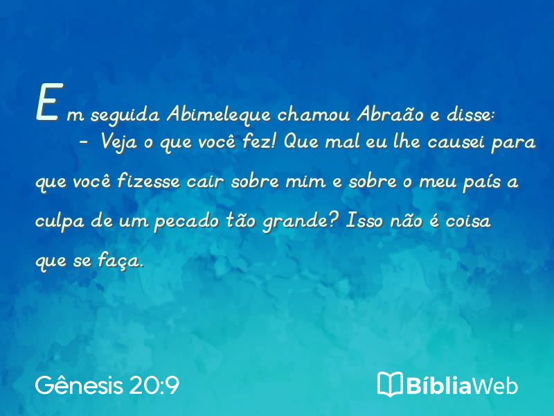 Gênesis 20:9 em imagem para compartilhar