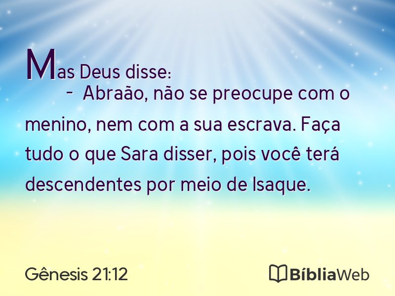 Gênesis 21:12 em imagem para compartilhar