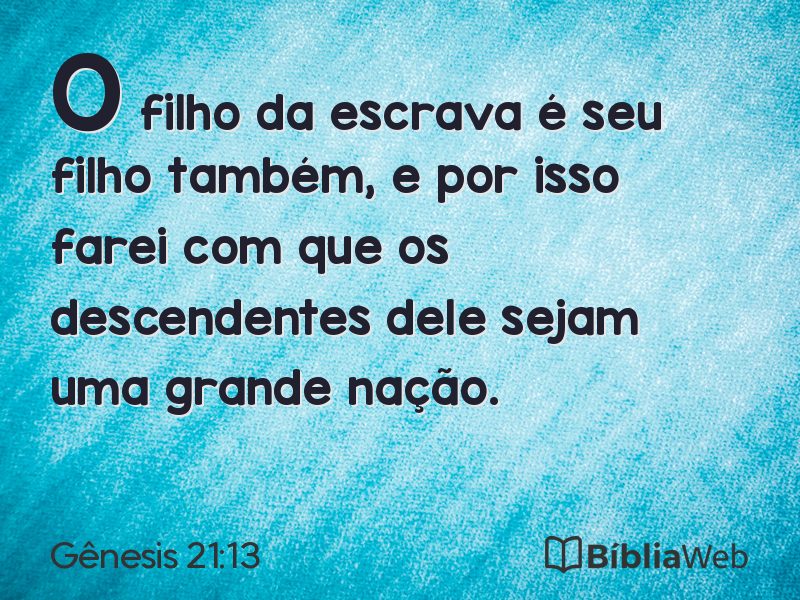 Gênesis 21:13 em imagem para compartilhar