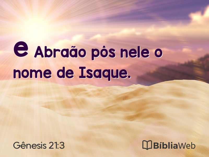 Gênesis 21:3 em imagem para compartilhar