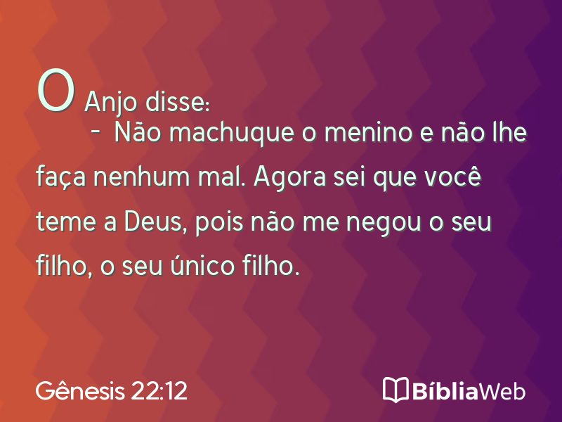 Gênesis 22:12 em imagem para compartilhar
