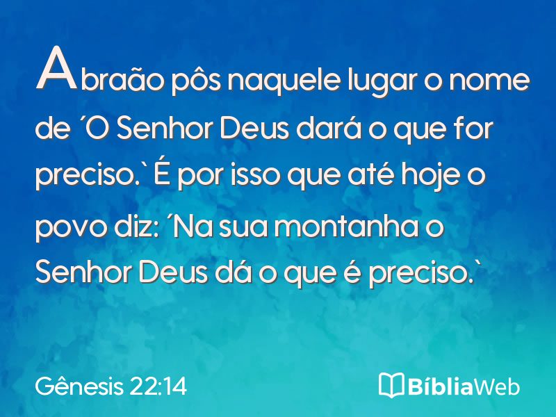 Gênesis 22:14 em imagem para compartilhar