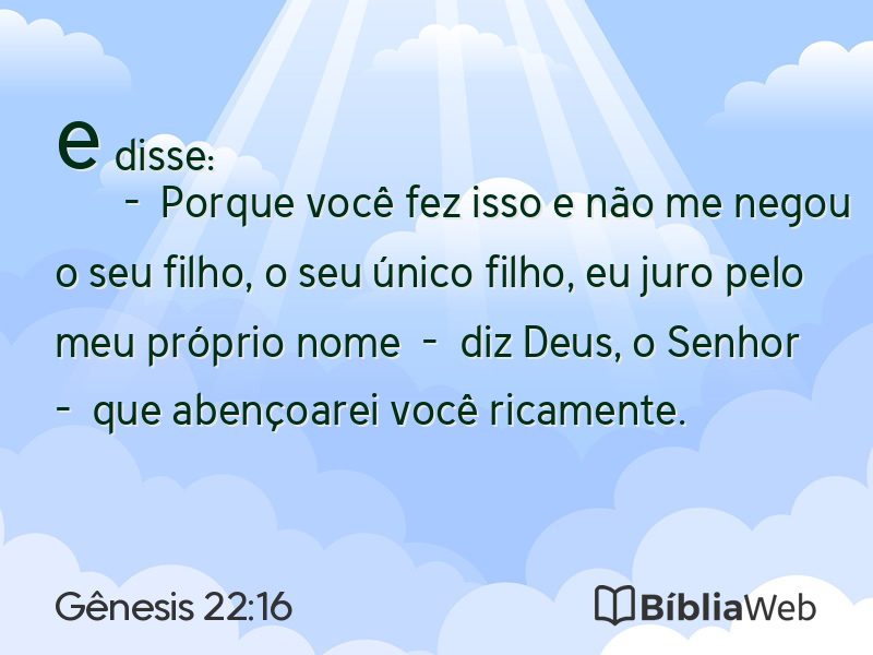 Gênesis 22:16 em imagem para compartilhar