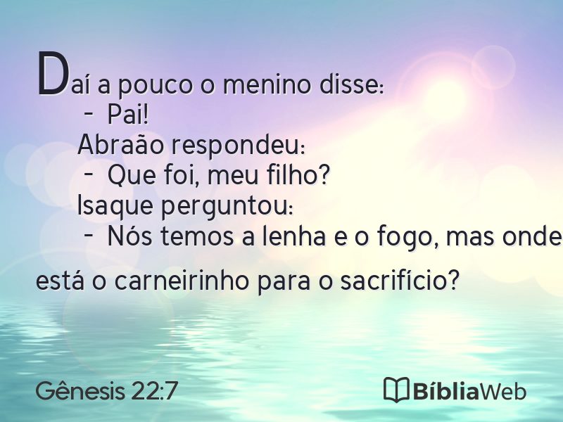 Gênesis 22:7 em imagem para compartilhar