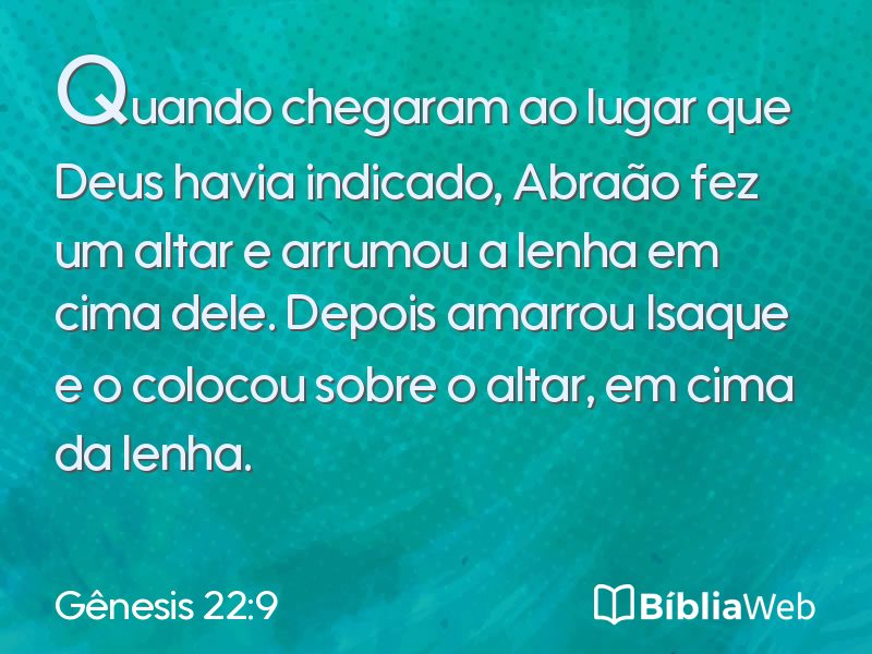 Gênesis 22:9 em imagem para compartilhar
