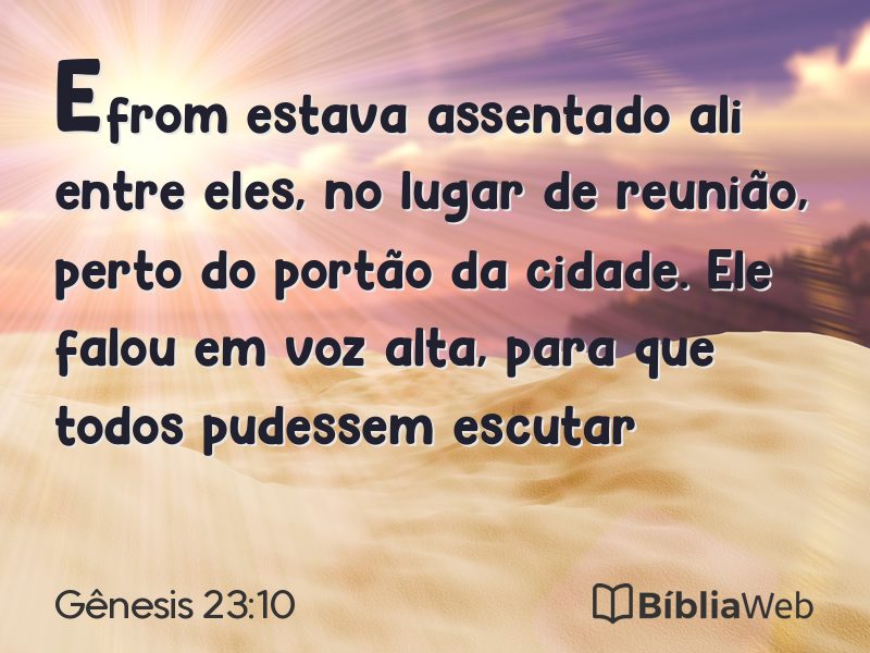 Gênesis 23:10 em imagem para compartilhar