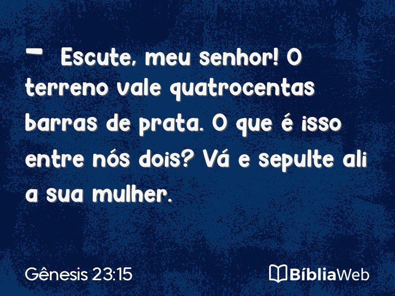 Gênesis 23:15 em imagem para compartilhar