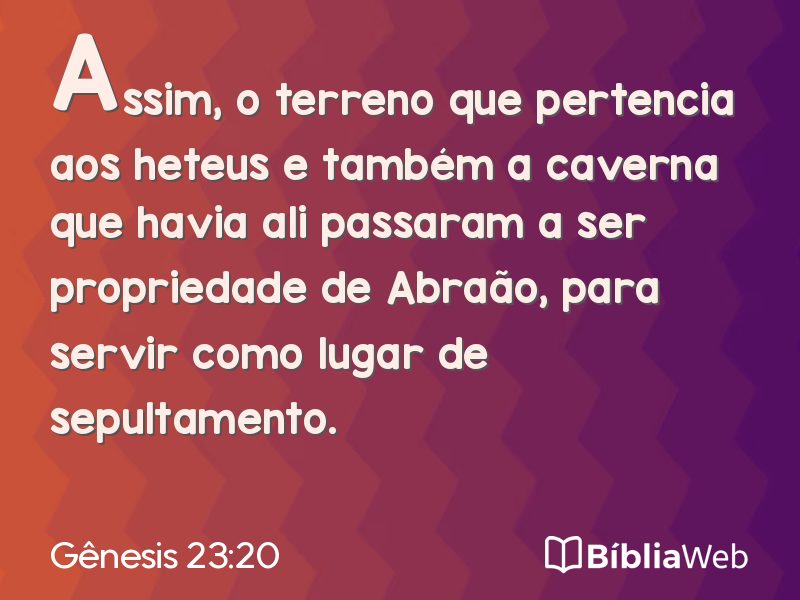 Gênesis 23:20 em imagem para compartilhar