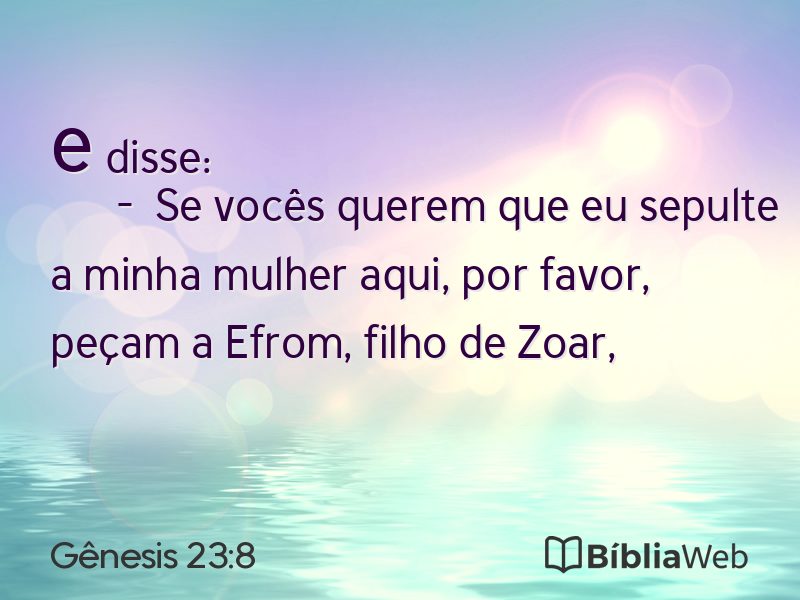 Gênesis 23:8 em imagem para compartilhar
