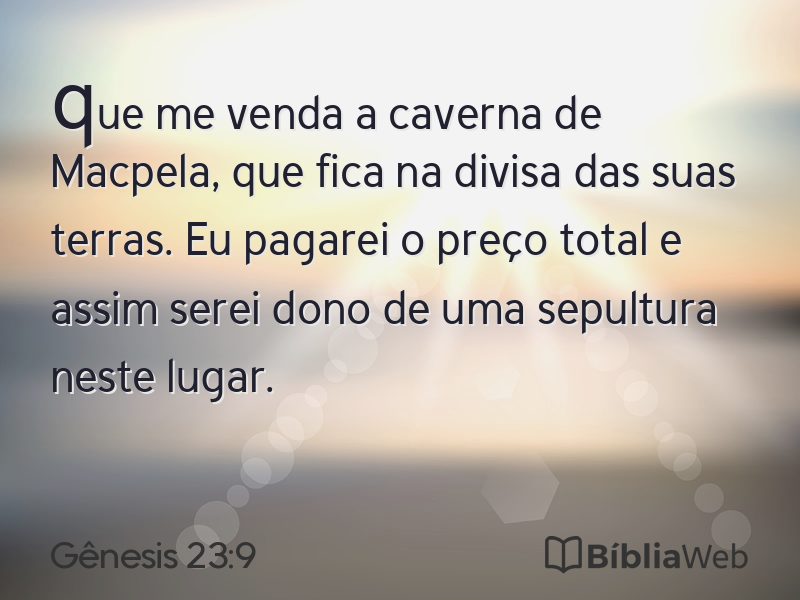 Gênesis 23:9 em imagem para compartilhar