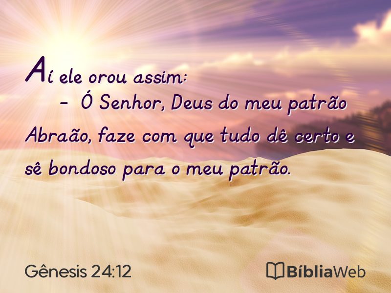 Gênesis 24:12 em imagem para compartilhar