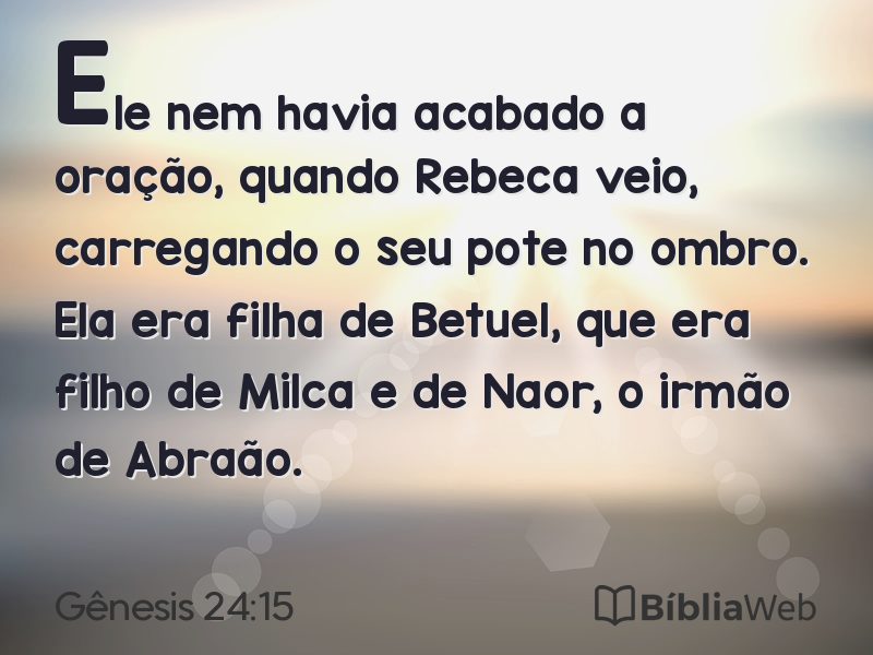 Gênesis 24:15 em imagem para compartilhar