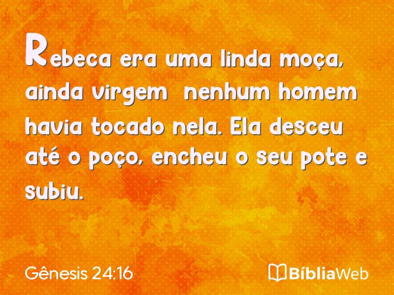 Gênesis 24:16 em imagem para compartilhar