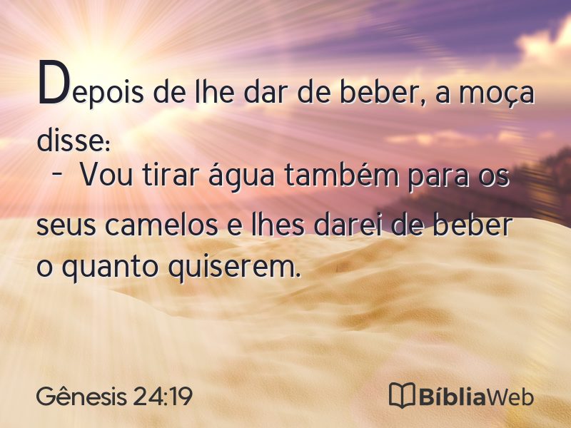 Gênesis 24:19 em imagem para compartilhar