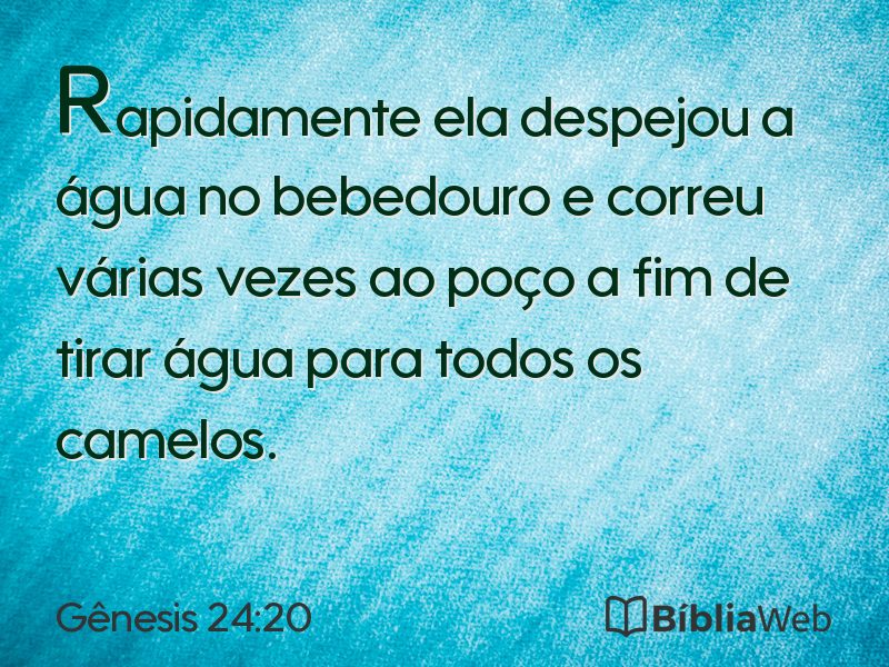 Gênesis 24:20 em imagem para compartilhar