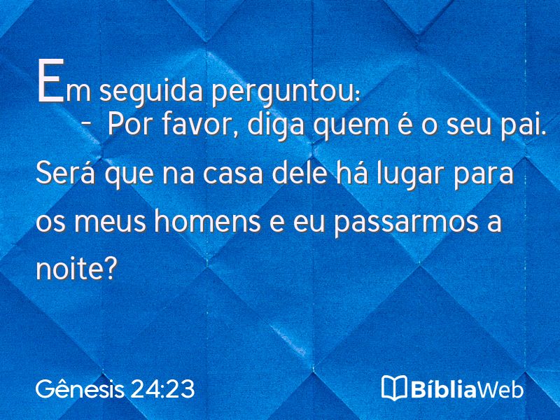 Gênesis 24:23 em imagem para compartilhar