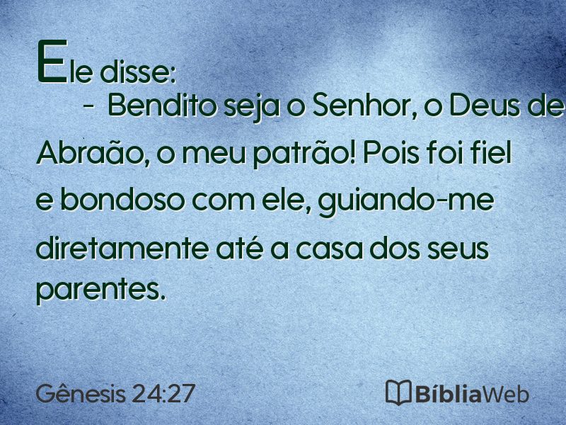Gênesis 24:27 em imagem para compartilhar