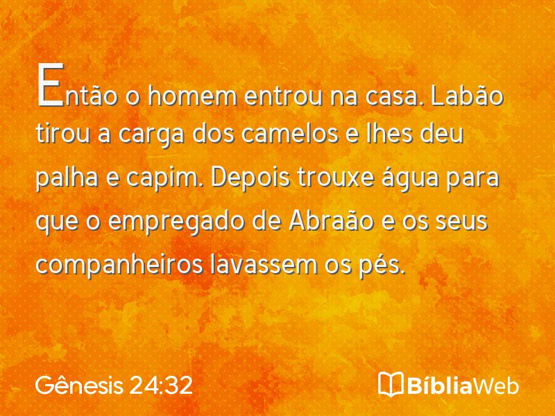 Gênesis 24:32 em imagem para compartilhar