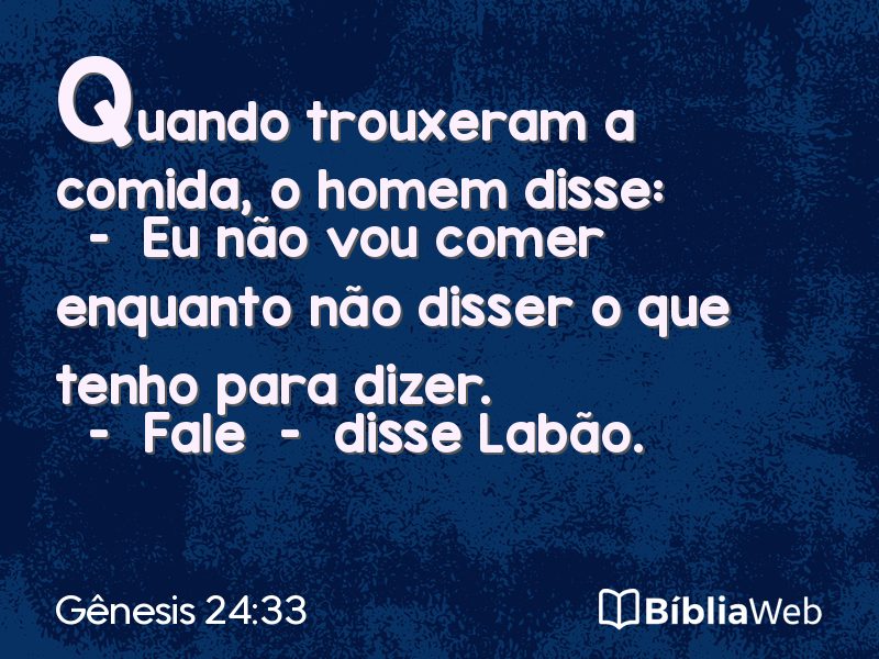 Gênesis 24:33 em imagem para compartilhar