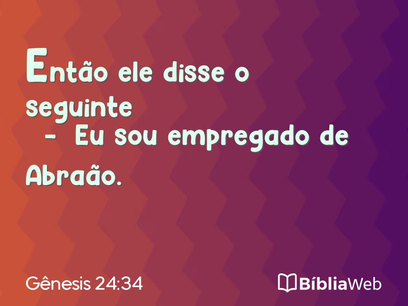 Gênesis 24:34 em imagem para compartilhar