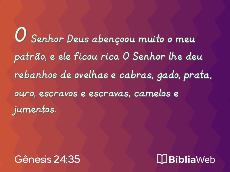Gênesis 24:35 em imagem para compartilhar