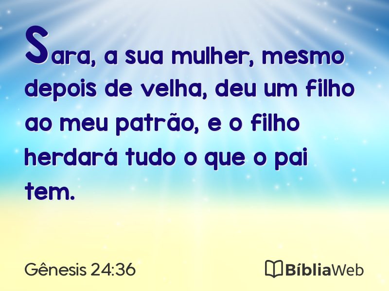 Gênesis 24:36 em imagem para compartilhar