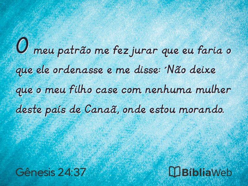 Gênesis 24:37 em imagem para compartilhar