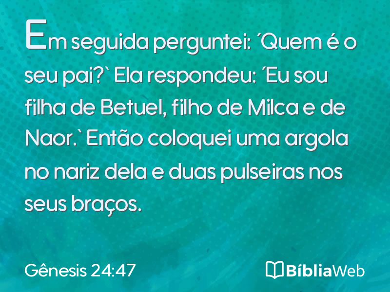 Gênesis 24:47 em imagem para compartilhar