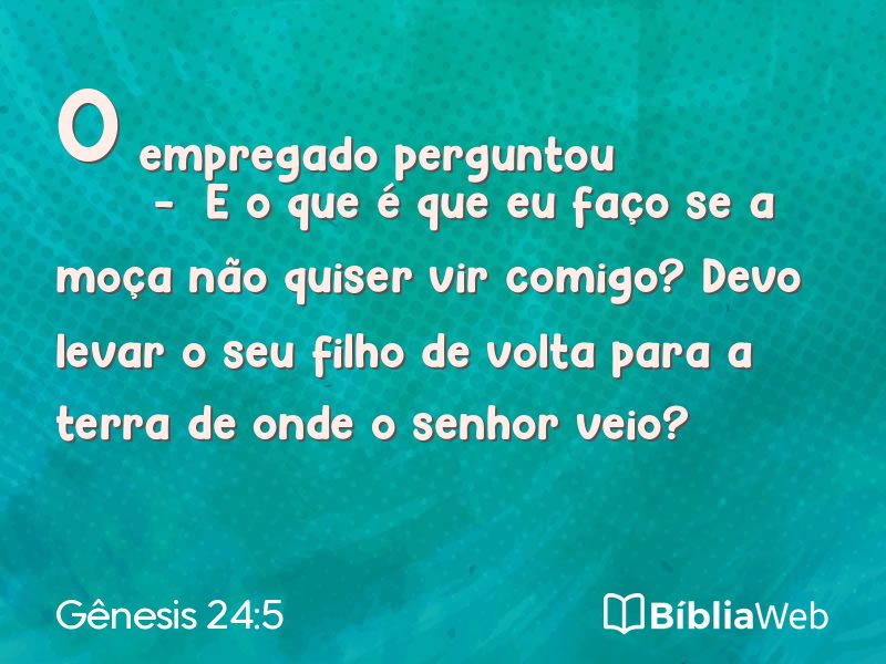 Gênesis 24:5 em imagem para compartilhar