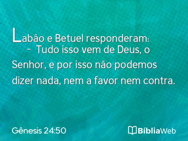Gênesis 24:50 em imagem para compartilhar