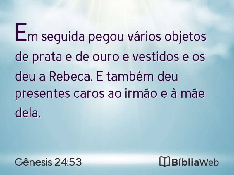 Gênesis 24:53 em imagem para compartilhar