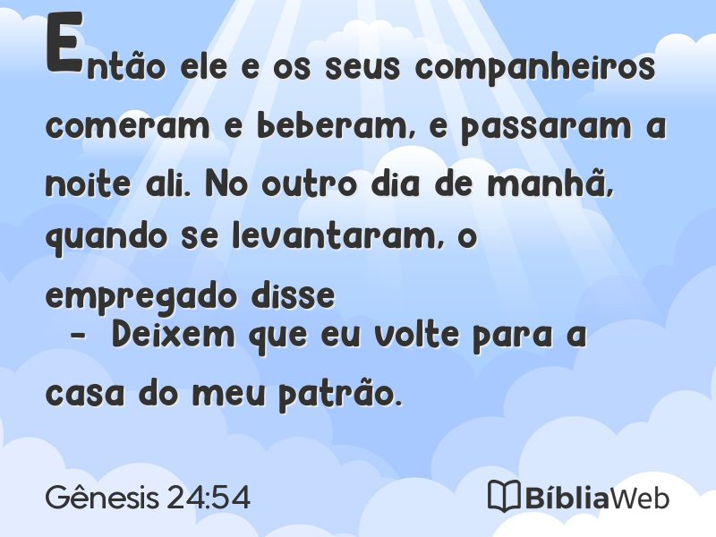 Gênesis 24:54 em imagem para compartilhar